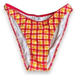 Vintage deadstock body glove plaid bikini bottoms